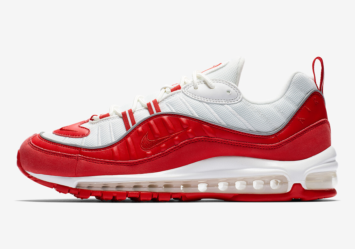 Size 8 Men Air Max 98 NikeShoes 640744 602 University Red White | eBay